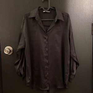 Zara SATIN EFFECT SHIRT